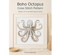 Boho Octopus Cross Stitch Pattern Book: A Coastal-Inspired Cross Stitch Design in Calm Neutrals | Large Print Edition