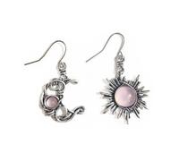 Boho Opal Sun e Moon Droperning Orecchini a pietra lunare Gancio di pietra naturale bohémien per donne ragazze asimmetriche Antiched Celestial Jewelry