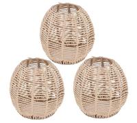 Boho paralume 3pcs corda di carta Rattan Lampade a sospensione intrecciata vintage Creative Bilanci di sospensione fai -da -te per ristorante, hotel e decorazioni per la casa intrecciate