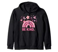 Boho Pink "Be Kind" regalo con farfalle e buone vibrazioni Felpa con Cappuccio