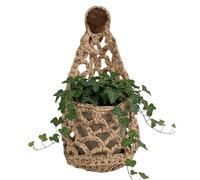 Boho Plant Hanger, Woven Cotton Macrame, 12.6x6.3 Inches Decorative Plant Holder with Hanging Design, Sturdy Wall Accessory, Flower Pot Hanger with Artistic Style, Indoor Decor for Bedroom Living Room