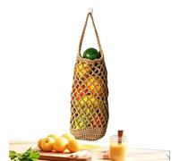Boho - Portafrutta e verdura, in rete da appendere, tessuto a mano, per riporre prodotti, supporto da parete per patate, casa, appartamento, soggiorno, camera da letto, balcone, lavanderia, dispensa