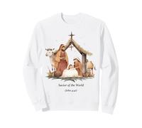 Boho Presepe Salvatore del Mondo Natale Felpa