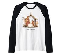 Boho Presepe Salvatore del Mondo Natale Maglia con Maniche Raglan