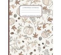 Boho Pumpkin Composition Notebook College Ruled: Autumn Vibes Journal for School, College, Home & Work