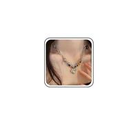 Boho Punk Goth Piccolo Cuore Collana Argento Piccolo Amore Ciondolo Sottile Collana Semplice Graffetta Catena Di Collegamento Dainty Perline Colorate Minimalista Carino Delicato Collare Gioielli Donne