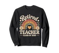 Boho Rainbow Retired Teacher Class of 2026 Funny Retirement Felpa