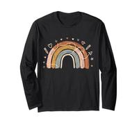 Boho Rainbow Teacher Retro Classroom Vibes per Uomo Donna Maglia a Manica
