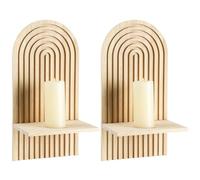 Boho Rainbow Wall Shelves - Wooden Rainbow Wall | 2 pz Wall Rainbow Arch Boho Floating Shelves - Boho Curved Wooden Bookcase, Arch Shelf, Wall Rainbow Arch Boho Floating Shelves for Bathroom