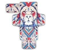 Boho Red Blue Lion - Fasciatoio riutilizzabile con tasca in tessuto per pannolini, fasciatoio leggero e pieghevole, fasciatoio per cambio di pa?ales para Bebes