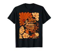 Boho Retro Christian Fall Zucca Dare Grazie al Signore Maglietta