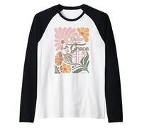 Boho Retro Christian Grow In Grace Bibbia Cristiana Uomini Donne Maglia con Maniche Raglan