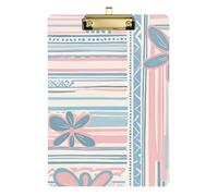 Boho Rosa Blu Vintage Fiori Acrilico Documento Appunti Lettera Standard A4 Formato Plastica per Infermieri Appaltatore Domestico Oro 30,5 x 22,9 cm Tablas para escribir