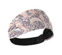 Boho Rosa e Bianco Vintage Paisley Anacardi Raffreddamento palestra fascia elastica sudore per la corsa tennis Uso quotidiano cintas para el cabello