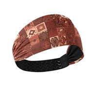 Boho rossastro marrone regolare texture traspirante morbido fasce elastiche per il sudore per basket allenamenti yoga diadema para ni?as
