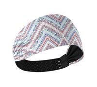 Boho Rosso Blu Texture Irregolare No Slip Fascia atletica Donne Elastico Sudato Fasce per Athletic Sport Make up Yoga Diademi para ni?as