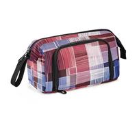 Boho Rosso e Blu Righe Irregolari astucci di Grande Capacità Penna Caso Cosmetico Multifunzionale per Insegnante College cartucheras para el colegio