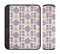 Boho Rosso e Blu Vintage Texture 2 Pack Cintura di Sicurezza Spalline Imbottiture Più Comfort Guida per Camion forro para cinturon de seguridad