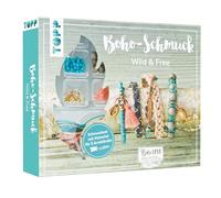 Boho-Schmuckset Wild & Free (Türkis/ Lachs): Anleitung und Material für 5 Armbänder im Boho Look zum Selbermachen. Bänder, Biegeringe, Perlen und Anhänger. Nickelfrei