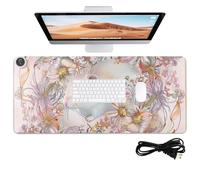 Boho Semplice Criceto Riscaldato PU Mouse Pad 80 x 33 cm Antiscivolo Scrivere Pad per Tastiera Scrivania Accessori da Gioco