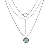 Boho Set di Collana con Ciondolo in Pietra a più Strati Geometrici Donna Semplice con Strass Vintage Girocollo Ragazza Regalo Gioielli Elegante e Popolare Attractive Design