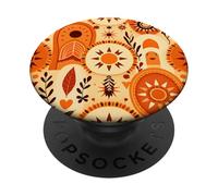 Boho Simboli Sole Folk Elementi Astratti Seamless Art PopSockets PopGrip Adesivo