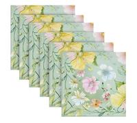 Boho Simple Green Blossom tovaglioli da cena senza pieghe mestiere di Natale tovaglioli di stoffa set di 6 50,8 x 50,8 cm para servilletas