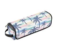Boho Simple Style Island Coconut Tree 2 in 1, organizer per strumenti per capelli con cuscinetto resistente al calore, per ferro arricciacapelli, borsa da viaggio per piastre, piastre, ferri