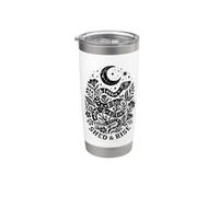 Boho Snake Moon Floral Botanical Celeste Spiritual Witchy Bicchiere termico in acciaio inox doppia parete