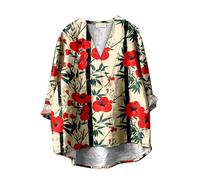 Boho Stampa Floreale da Donna con Scollo A V Camicie A Maniche Lunghe Autunno Tunica Camicetta Elegante Casual Pullover Sciolto Top Moda T-Shirt