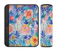 Boho Style Colorful Bloom 2 pz seggiolino auto cintura spalla pad Stop cintura di sicurezza taglio in collo per zaino forro para cinturon de seguridad