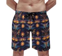 Boho Style Dragonfly Print Pantaloncini Mare Regolabile Pantaloni Corti Traspiranti Pantaloncini da Spiaggia per Beach Surf Nuoto L