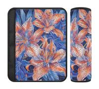Boho Style Fiore Floreale Blu 2 Pack Cintura di Sicurezza Copertura Protegge Il Collo e le Spalle per Borsa funda para cinturón de carro