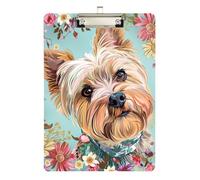 Boho Style Fiore Floreale Carino Cane Personalizzato Appunti Acrilico Carino per Insegnante Portfolio Appunti Dimensioni 9 x 12