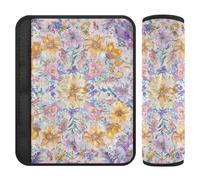 Boho Style Fiore Floreale Colorato 2 Pack seggiolino auto Strap & Belt Covers Più Comfort di guida per il camion funda para cinturón de carro