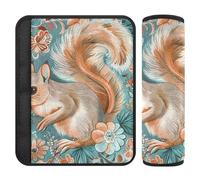 Boho Style Fiore Floreale Scoiattolo 2 Pack auto cintura di sicurezza Pad Stop cintura di sicurezza taglio nel collo per berlina Protector para cinturón de carro