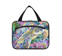 Boho Style Fiore Floreale Tartaruga Viola Hanging Kit per gli Uomini Viaggio con Gancio, Designer Multifunzionale Borsa da toilette per Accessori per le Donne Palestra bolso para maquillaje de Mujer L