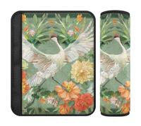 Boho Style Fiore Floreale Verde Gru 2 pz seggiolino auto Strap Cover Rilascio Stress al collo e alle spalle per Van funda para cinturón de carro