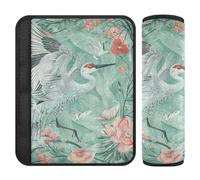Boho Style Fiore Floreale Verde Gru 2 pz seggiolino auto Strap Covers Protegge il collo e le spalle per Borsa funda para cinturón de carro