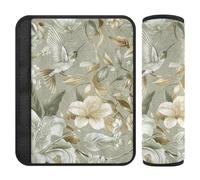 Boho Style Fiore Floreale Verde Reale 2 pz Cintura di Sicurezza Copertura Stop Cintura di Sicurezza Taglio nel Collo per Sedan funda para cinturón de carro
