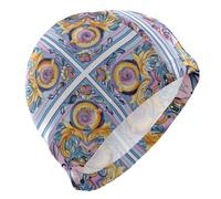 Boho Style Fiore Floreale Viola Brillante nuoto impermeabile per adulti Capelli Corti tappi impermeabili per il nuoto Protezione dei Capelli e Drag Riduzione gorra para nadar de mujer