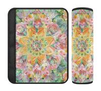 Boho Style Flower Floral Green 2 Pack accessori auto cinture di sicurezza copre più comfort guida per aeroplano Protector para cinturón de carro