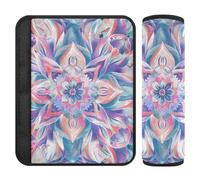 Boho Style Flower Floral Mystery Purple 2 Pack seggiolino auto Strap Covers Rilasciare lo stress al collo e alle spalle per camion forro para cinturon de seguridad