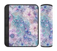 Boho Style Flower Floral Mystery Viola Verde 2 Pack cintura di sicurezza copre il collo e le spalle per zaino funda para cinturón de carro