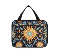 Boho Style Vintage Sun Flowers Hanging Cosmetic Travel Bags per le donne con gancio, borse da toilette unisex di design per viaggiatori lavoro porta cosmeticos Mujer para cartera L
