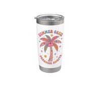 Boho Summer Oasis Paradise attende una palma tropicale retrò Bicchiere termico in acciaio inox doppia parete