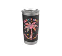 Boho Summer Oasis Paradise attende una palma tropicale retrò Bicchiere termico in acciaio inox doppia parete