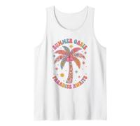 Boho Summer Oasis Paradise attende Una Palma Tropicale retrò Canotta