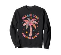 Boho Summer Oasis Paradise attende Una Palma Tropicale retrò Felpa