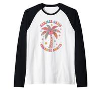 Boho Summer Oasis Paradise attende Una Palma Tropicale retrò Maglia con Maniche Raglan